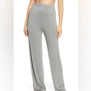 SKIMS Heather Gray Wide Leg Lounge Pants
